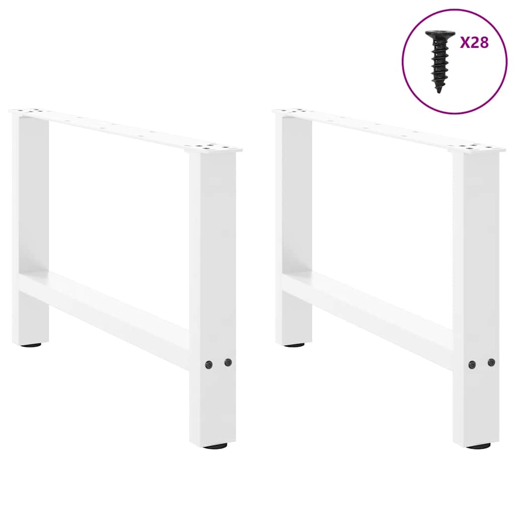 vidaXL Coffee Table Legs White 2 pcs 70x(42-43) cm Steel 3