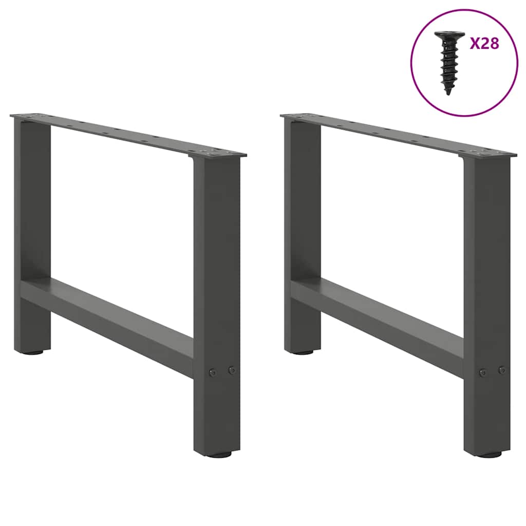 vidaXL Coffee Table Legs Anthracite 2 pcs 70x(42-43) cm Steel 3