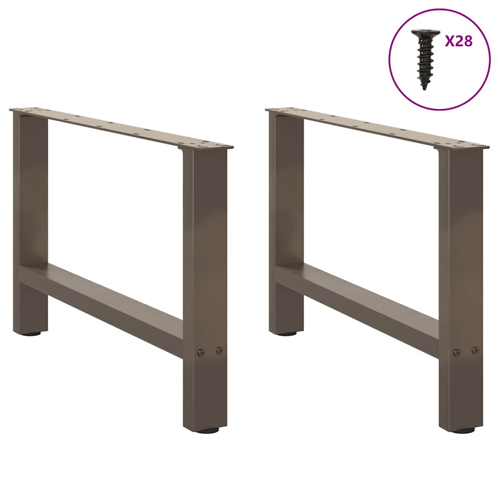 vidaXL Coffee Table Legs Natural Steel 2 pcs 70x(42-43) cm Steel 3