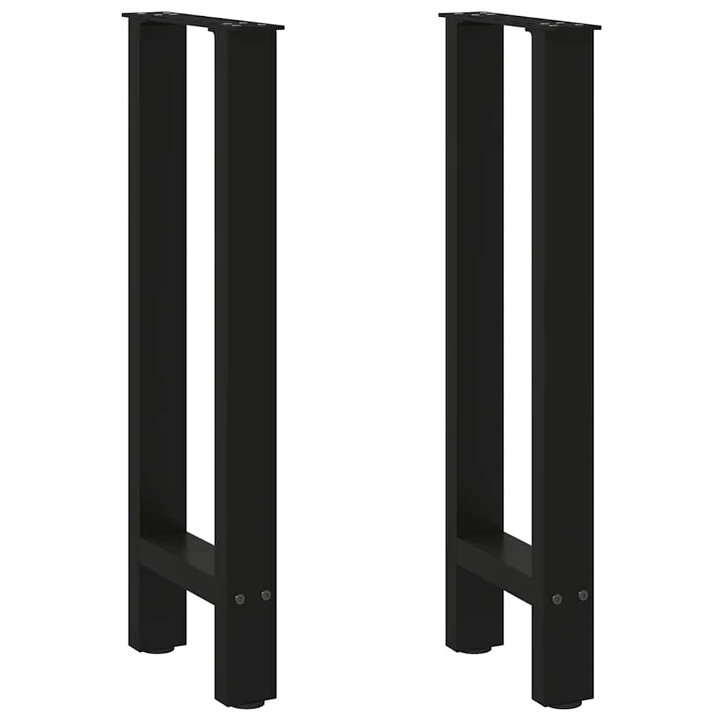 vidaXL Console Table Legs Black 2 pcs 28x(72-73) cm Steel 2