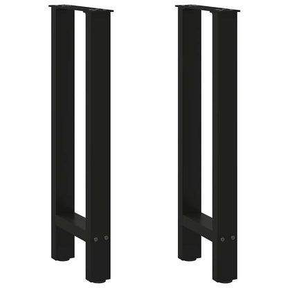 vidaXL Console Table Legs Black 2 pcs 28x(72-73) cm Steel 2
