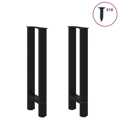 vidaXL Console Table Legs Black 2 pcs 28x(72-73) cm Steel 3