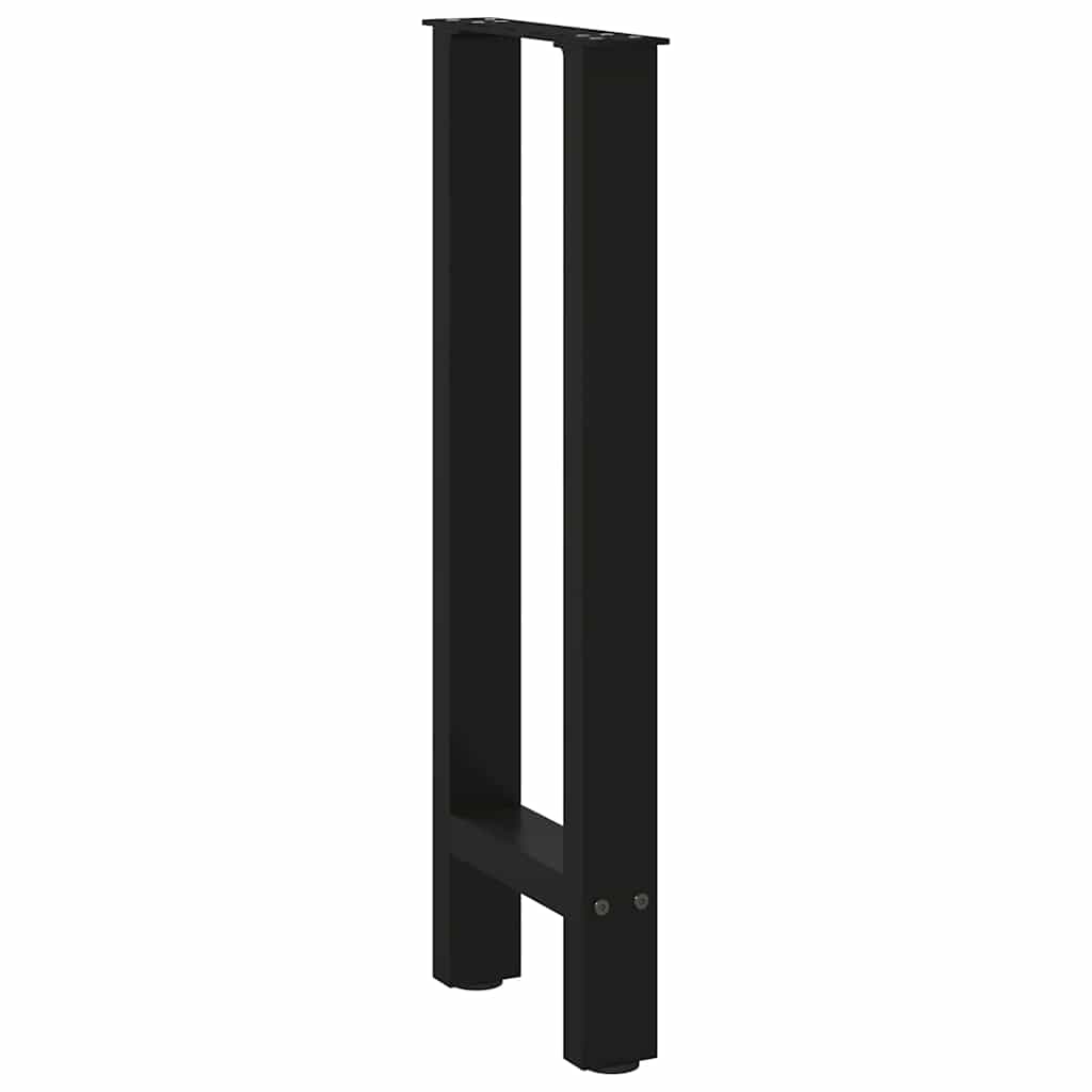 vidaXL Console Table Legs Black 2 pcs 28x(72-73) cm Steel 4
