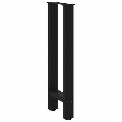 vidaXL Console Table Legs Black 2 pcs 28x(72-73) cm Steel 4