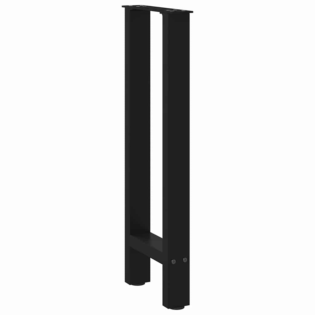 vidaXL Console Table Legs Black 2 pcs 38x(72-73) cm Steel 4