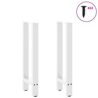 vidaXL Console Table Legs White 2 pcs 38x(72-73) cm Steel 3