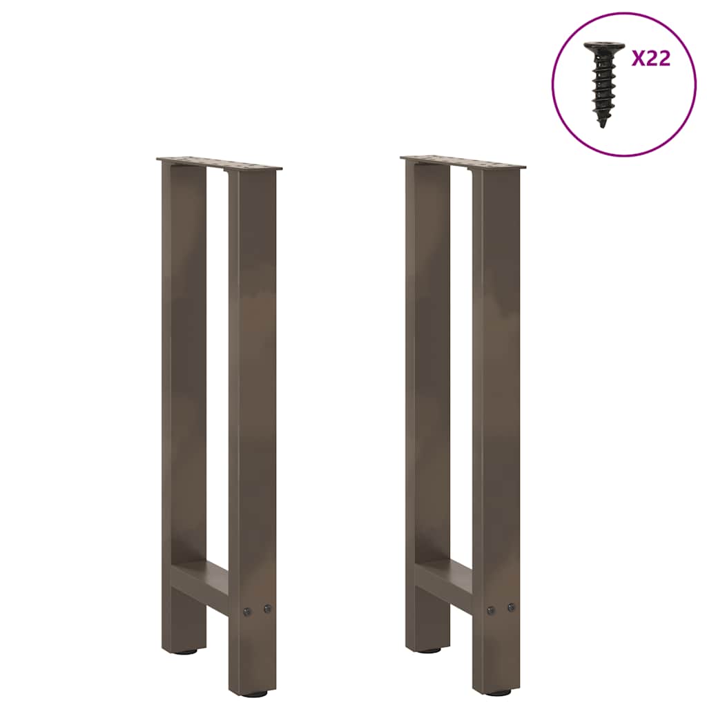vidaXL Console Table Legs Natural Steel 2 pcs 38x(72-73) cm Steel 3