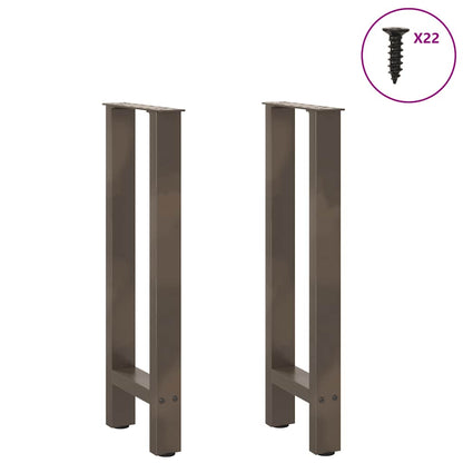 vidaXL Console Table Legs Natural Steel 2 pcs 38x(72-73) cm Steel 3