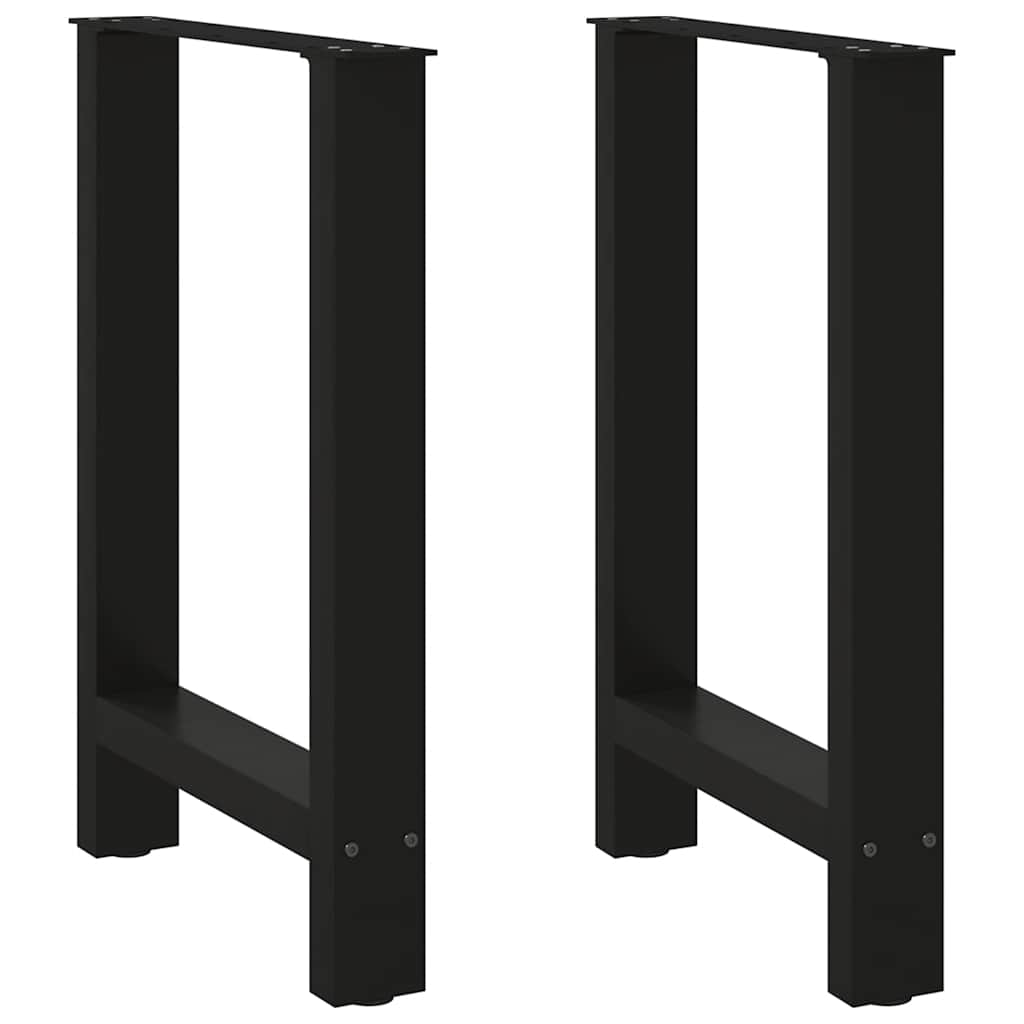 vidaXL Dining Table Legs Black 2 pcs 60x(72-73) cm Steel 1