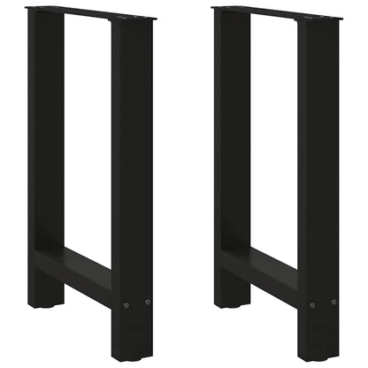 vidaXL Dining Table Legs Black 2 pcs 60x(72-73) cm Steel 1
