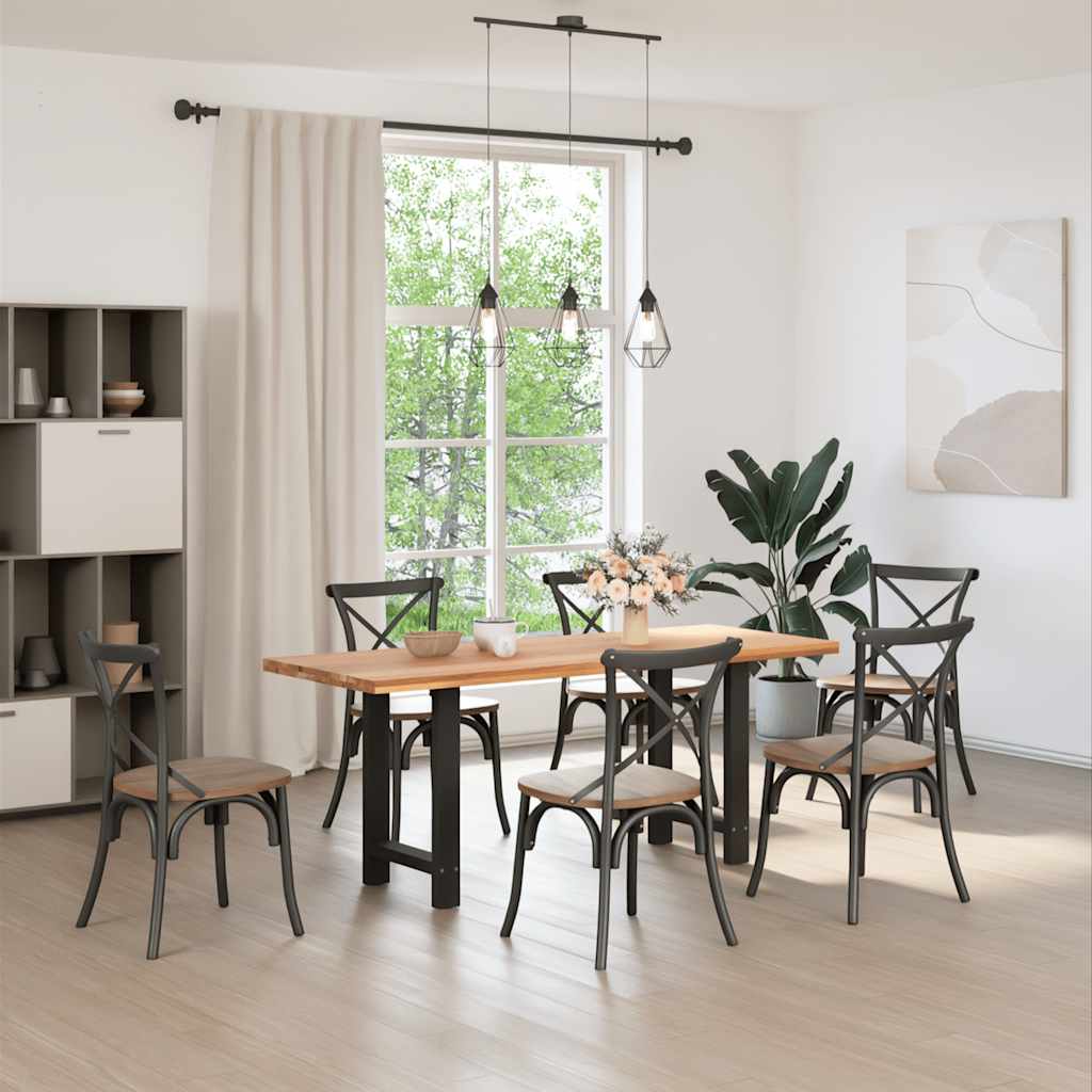 vidaXL Dining Table Legs Black 2 pcs 60x(72-73) cm Steel 2