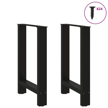 vidaXL Dining Table Legs Black 2 pcs 60x(72-73) cm Steel 3