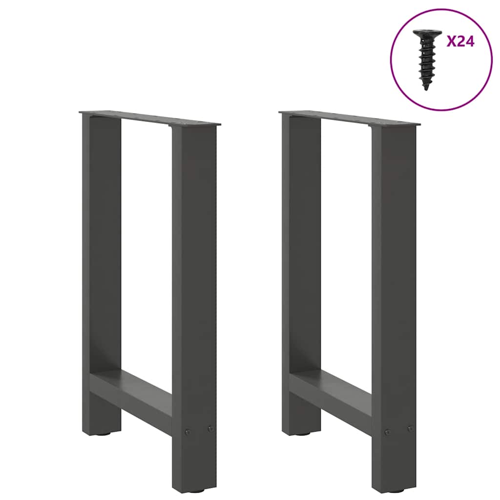 vidaXL Dining Table Legs Anthracite 2 pcs 60x(72-73) cm Steel 3