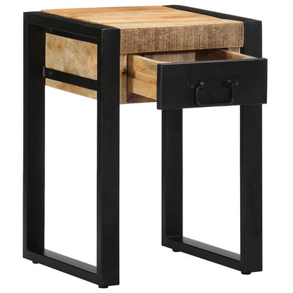 Side Table 35x35x50 cm Solid Rough Wood Mango Solid rough mango wood