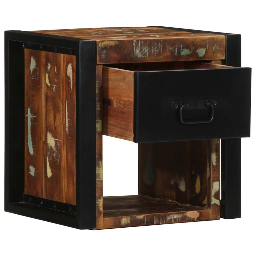 vidaXL Bedside Cabinet Multicolour 40x35x40 cm Solid Wood Reclaimed 2