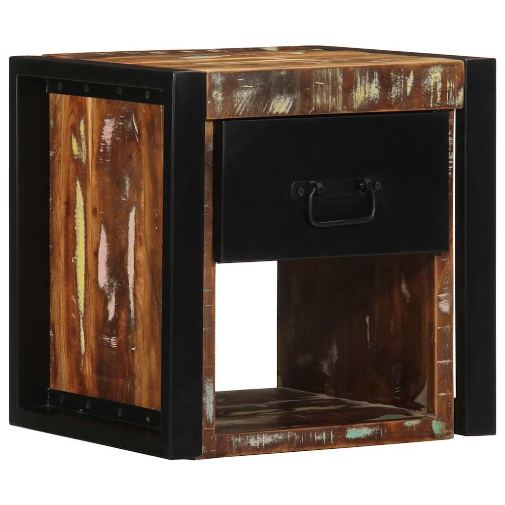 vidaXL Bedside Cabinet Multicolour 40x35x40 cm Solid Wood Reclaimed 3
