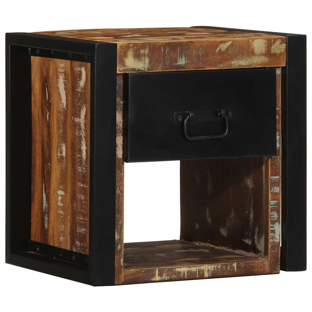 vidaXL Bedside Cabinet Multicolour 40x35x40 cm Solid Wood Reclaimed 4