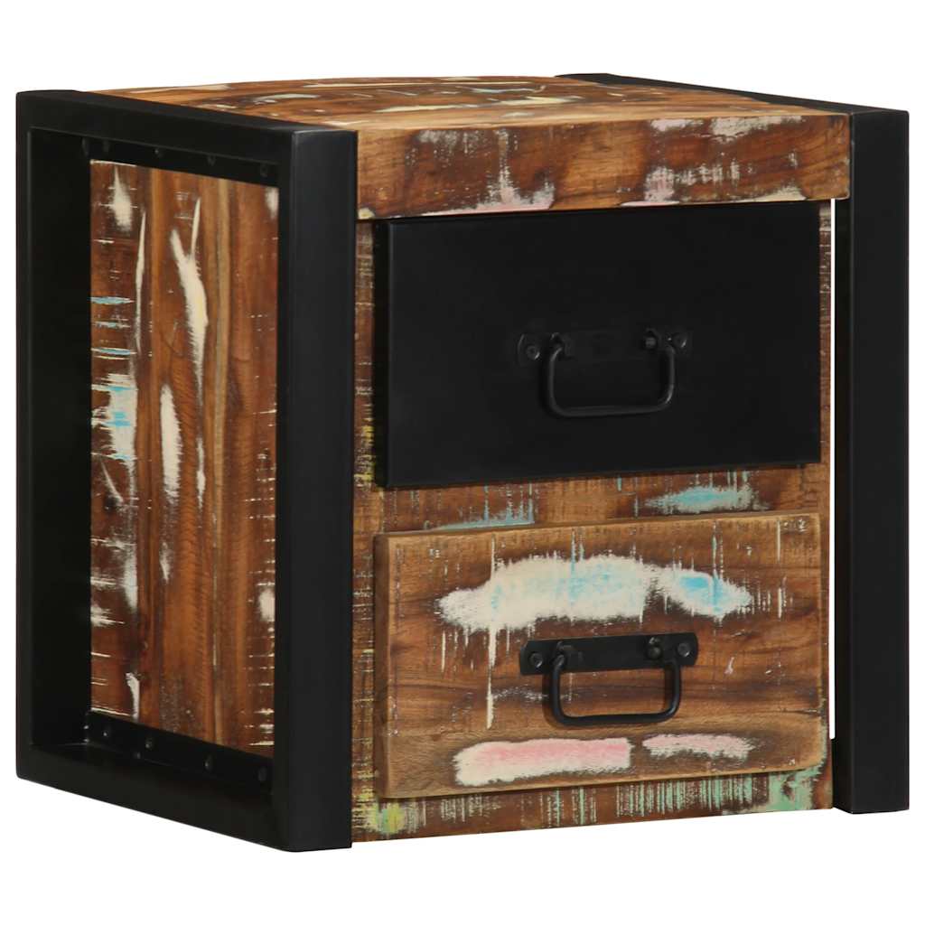 vidaXL Bedside Cabinet Multicolour 40x35x40 cm Solid Wood Reclaimed 1