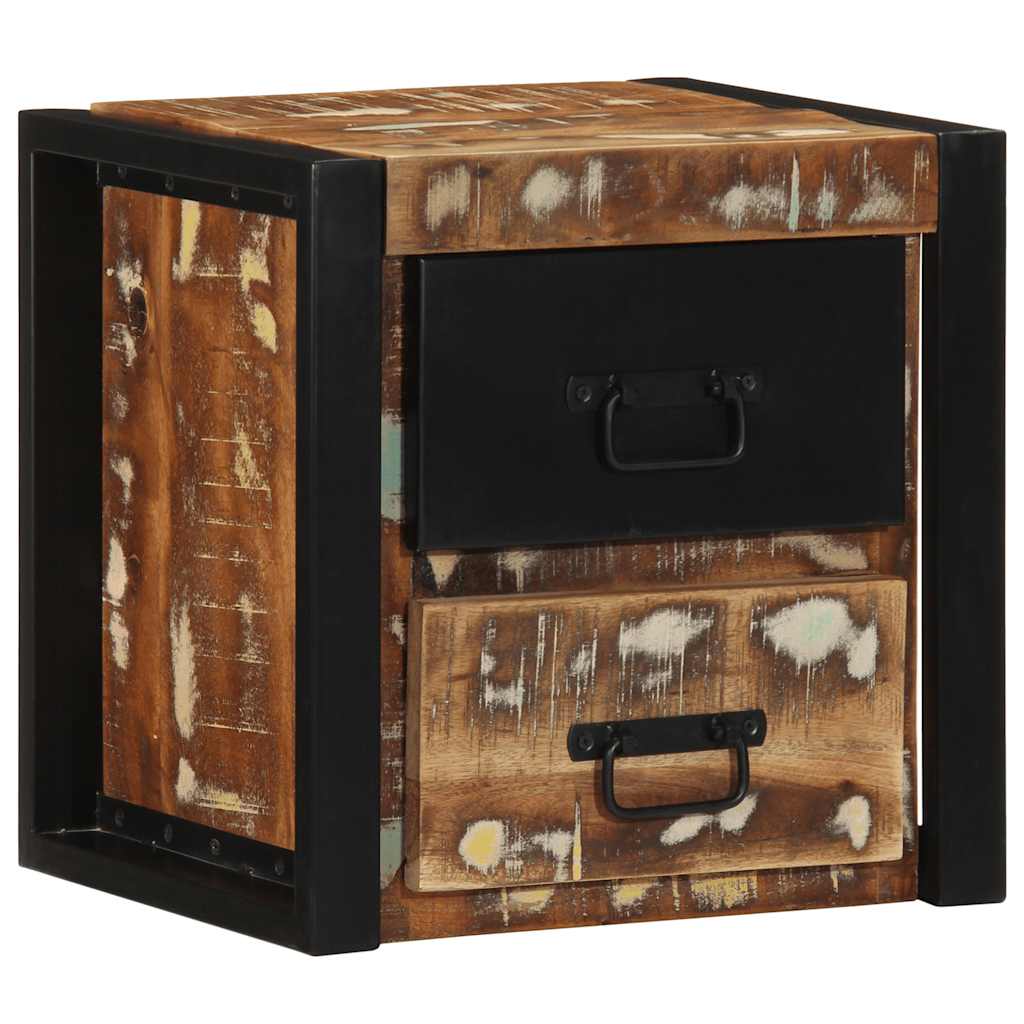 vidaXL Bedside Cabinet Multicolour 40x35x40 cm Solid Wood Reclaimed 3