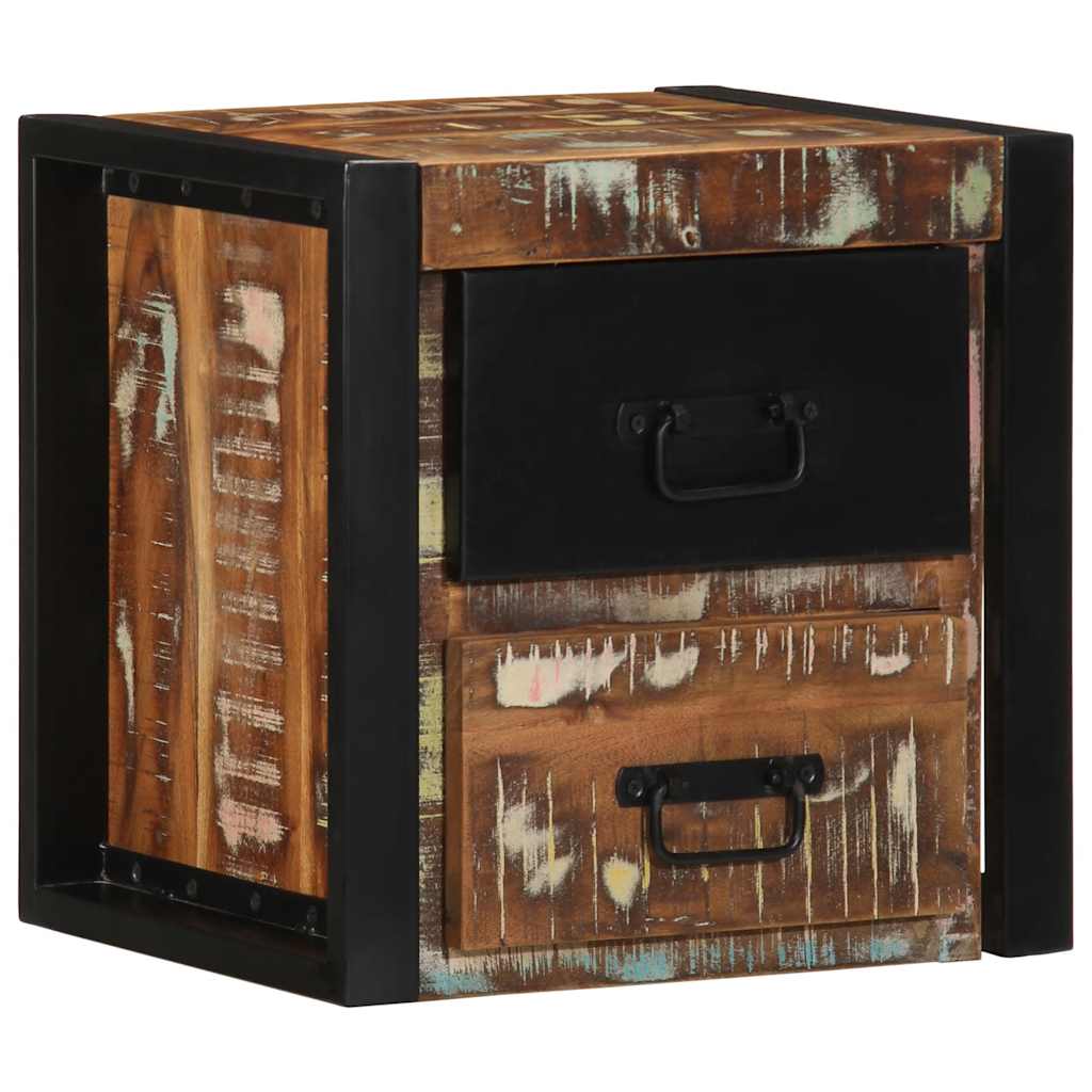 vidaXL Bedside Cabinet Multicolour 40x35x40 cm Solid Wood Reclaimed 4