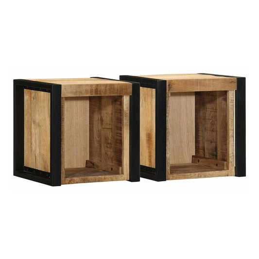 Bedside Cabinets 2 pcs Multicolour 40x35x40 cm Solid mango wood