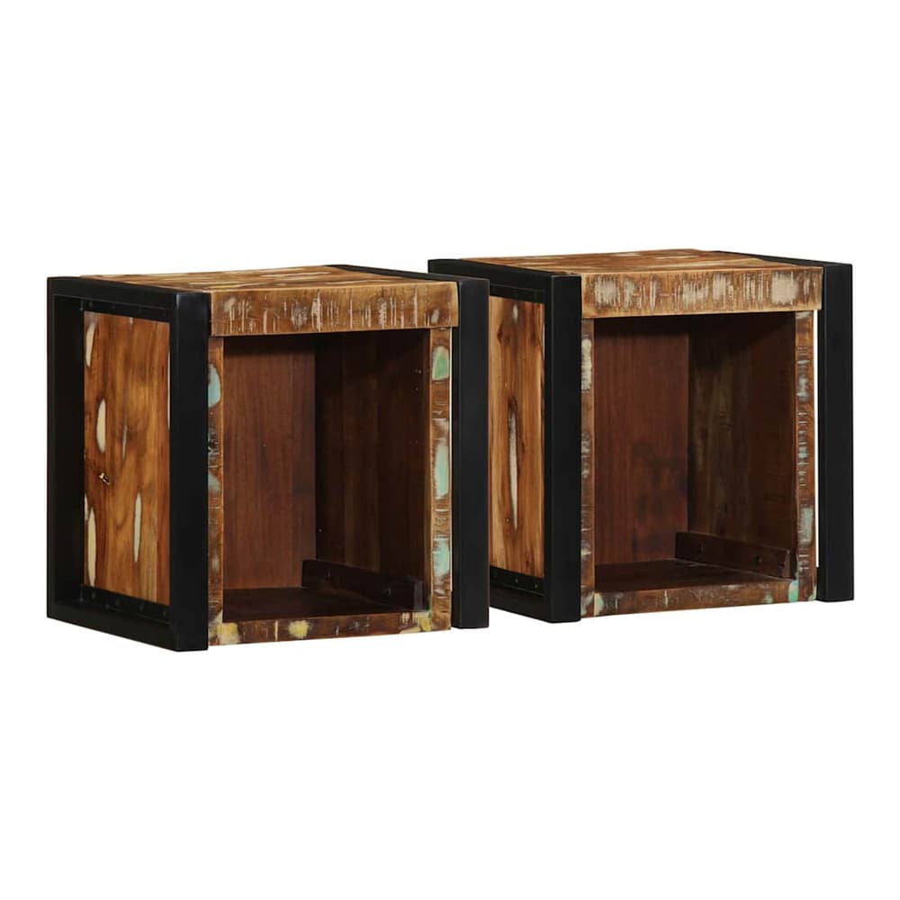 Bedside Cabinets 2 pcs Multicolour 40x35x40 cm Solid reclaimed wood
