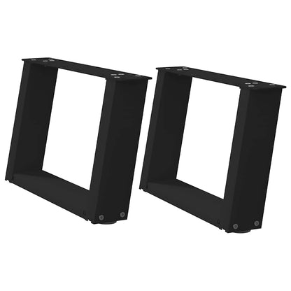 vidaXL Coffee Table Legs U-Shaped 2 pcs Black 40x(30-31) cm Steel 2