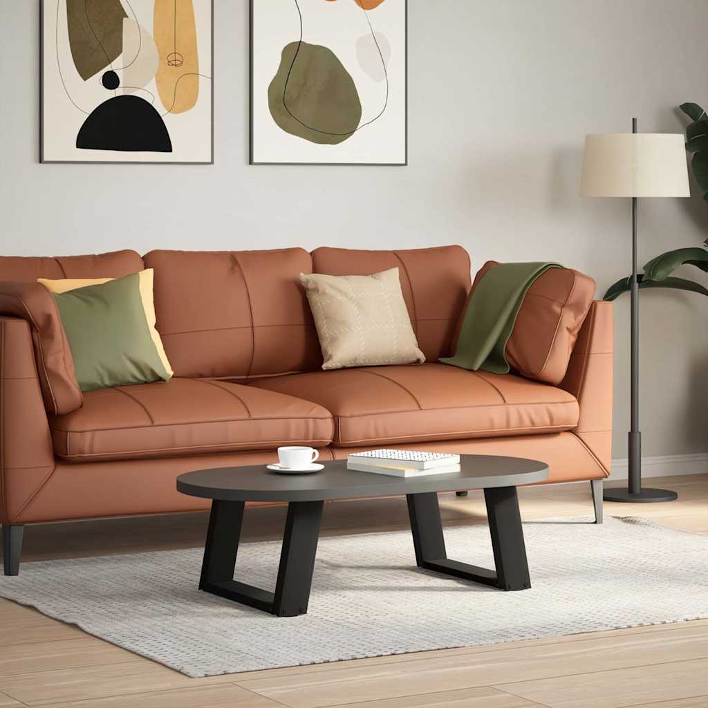 vidaXL Coffee Table Legs U-Shaped 2 pcs Black 40x(30-31) cm Steel 3