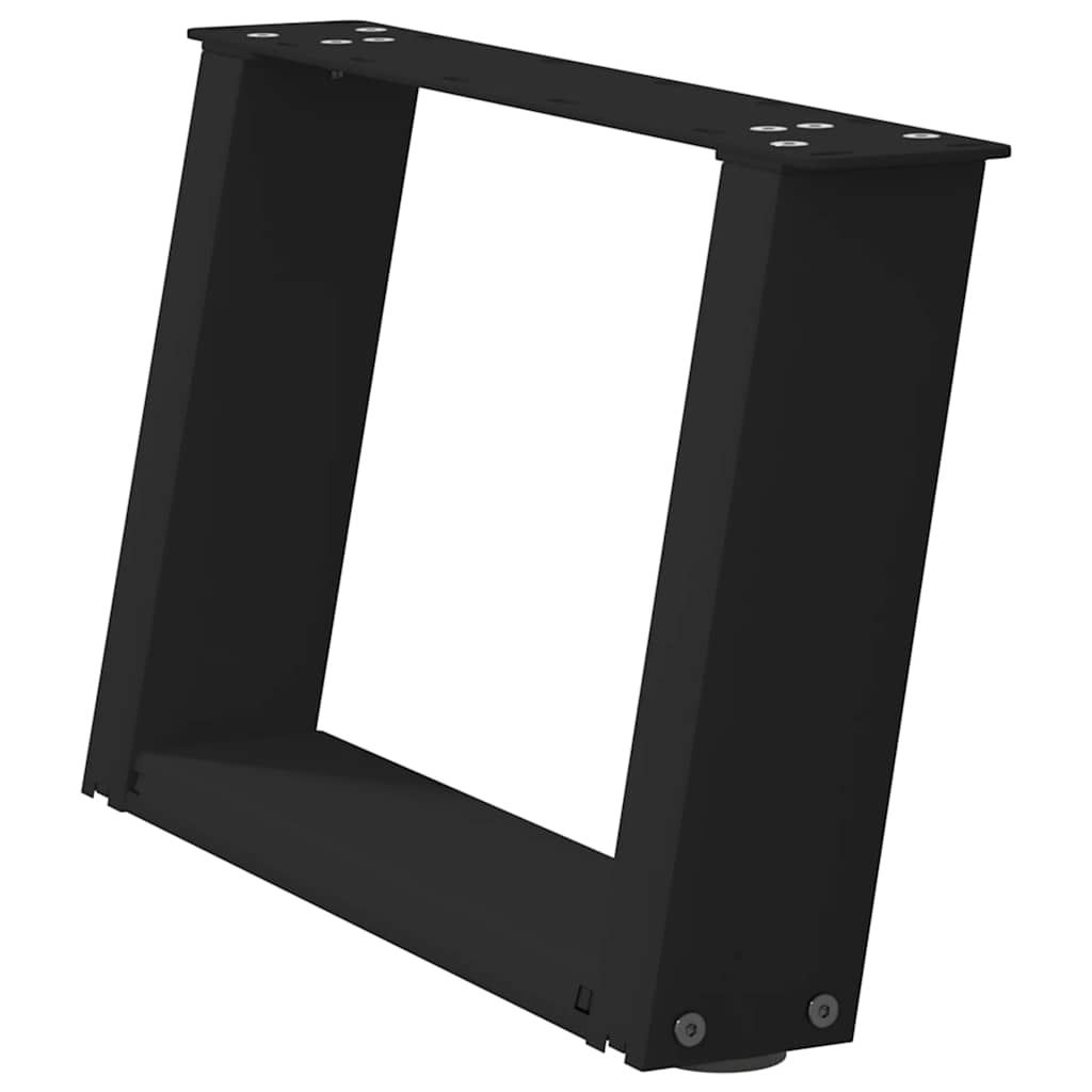 vidaXL Coffee Table Legs U-Shaped 2 pcs Black 40x(30-31) cm Steel 4