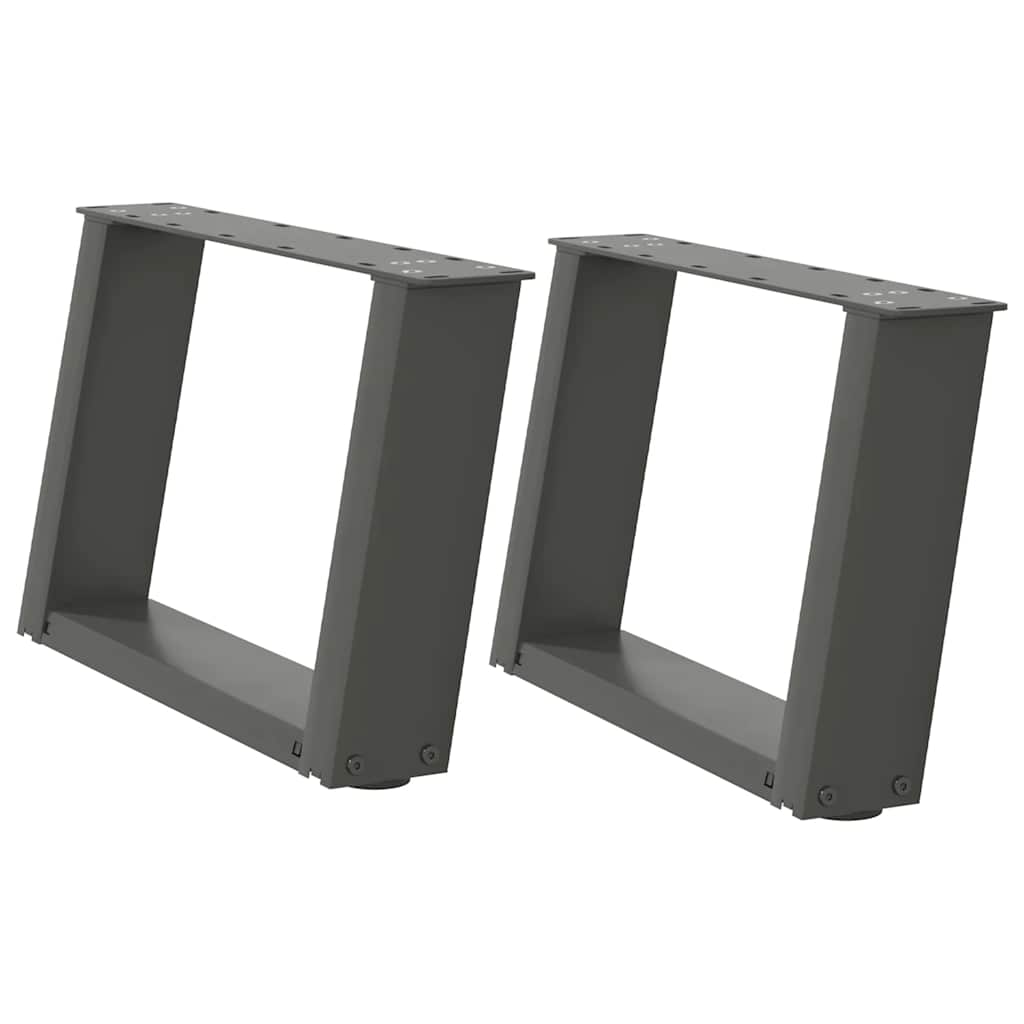 vidaXL Coffee Table Legs U-Shaped 2 pcs Anthracite 40x(30-31) cm Steel 2