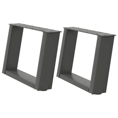 vidaXL Coffee Table Legs U-Shaped 2 pcs Anthracite 40x(30-31) cm Steel 2