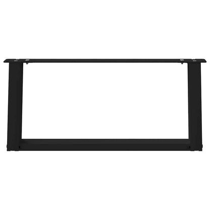 vidaXL Coffee Table Legs U-Shaped 2 pcs Black 60x(30-31) cm Steel 5