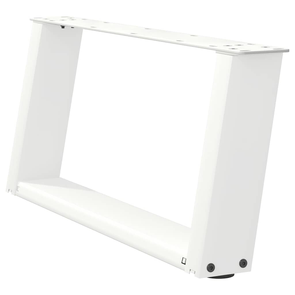 vidaXL Coffee Table Legs U-Shaped 2 pcs White 60x(30-31) cm Steel 4