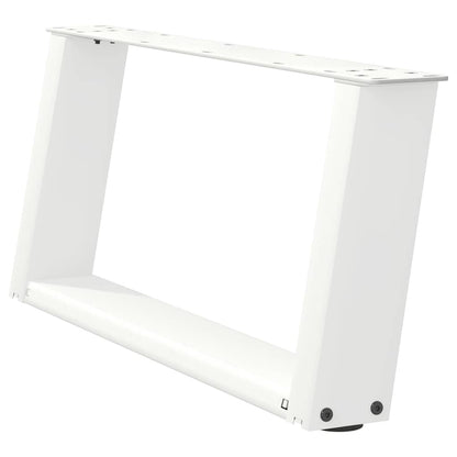 vidaXL Coffee Table Legs U-Shaped 2 pcs White 60x(30-31) cm Steel 4
