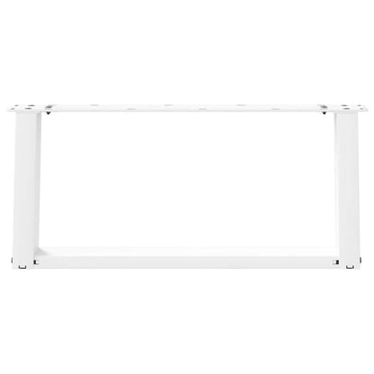 vidaXL Coffee Table Legs U-Shaped 2 pcs White 60x(30-31) cm Steel 5