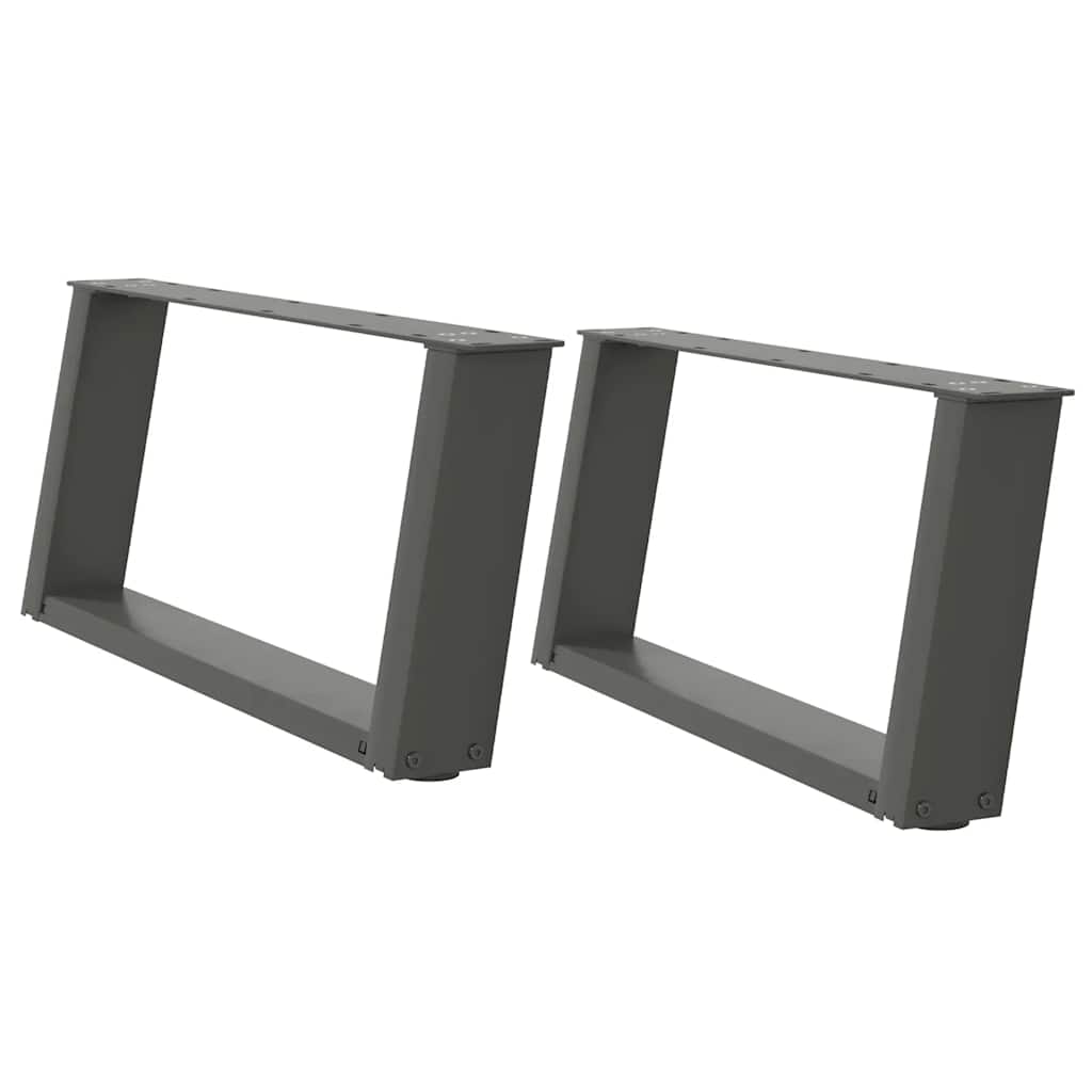 vidaXL Coffee Table Legs U-Shaped 2 pcs Anthracite 60x(30-31) cm Steel 2