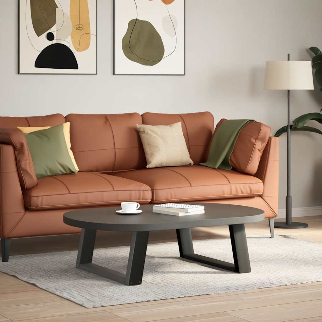 vidaXL Coffee Table Legs U-Shaped 2 pcs Anthracite 60x(30-31) cm Steel 3