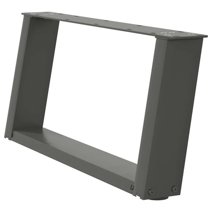 vidaXL Coffee Table Legs U-Shaped 2 pcs Anthracite 60x(30-31) cm Steel 4