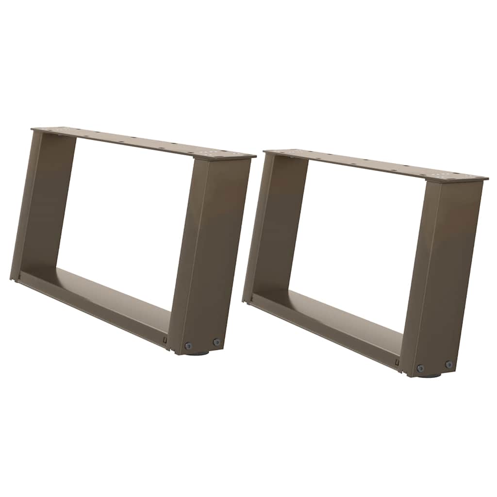 vidaXL Coffee Table Legs U-Shaped 2 pcs Natural Steel 60x(30-31) cm Steel 2