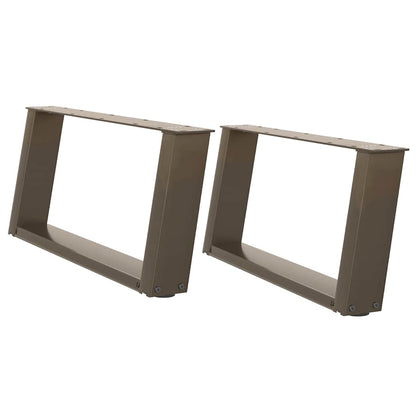 vidaXL Coffee Table Legs U-Shaped 2 pcs Natural Steel 60x(30-31) cm Steel 2