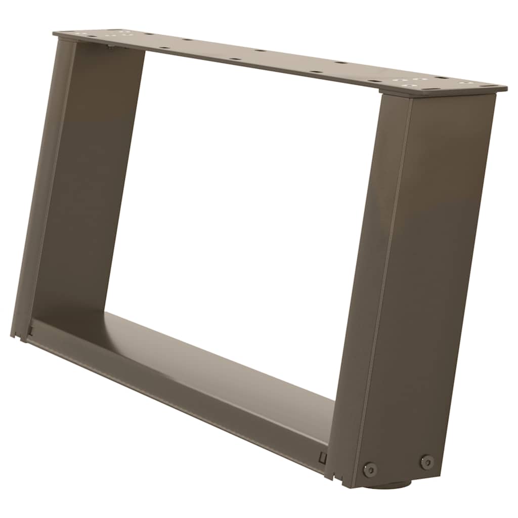 vidaXL Coffee Table Legs U-Shaped 2 pcs Natural Steel 60x(30-31) cm Steel 4