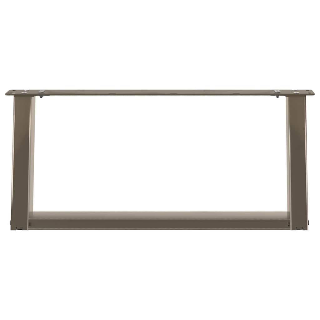 vidaXL Coffee Table Legs U-Shaped 2 pcs Natural Steel 60x(30-31) cm Steel 5