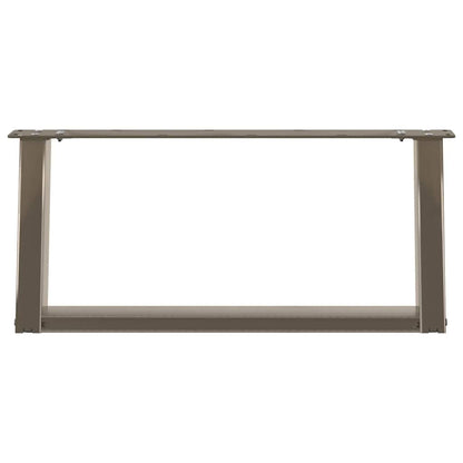 vidaXL Coffee Table Legs U-Shaped 2 pcs Natural Steel 60x(30-31) cm Steel 5