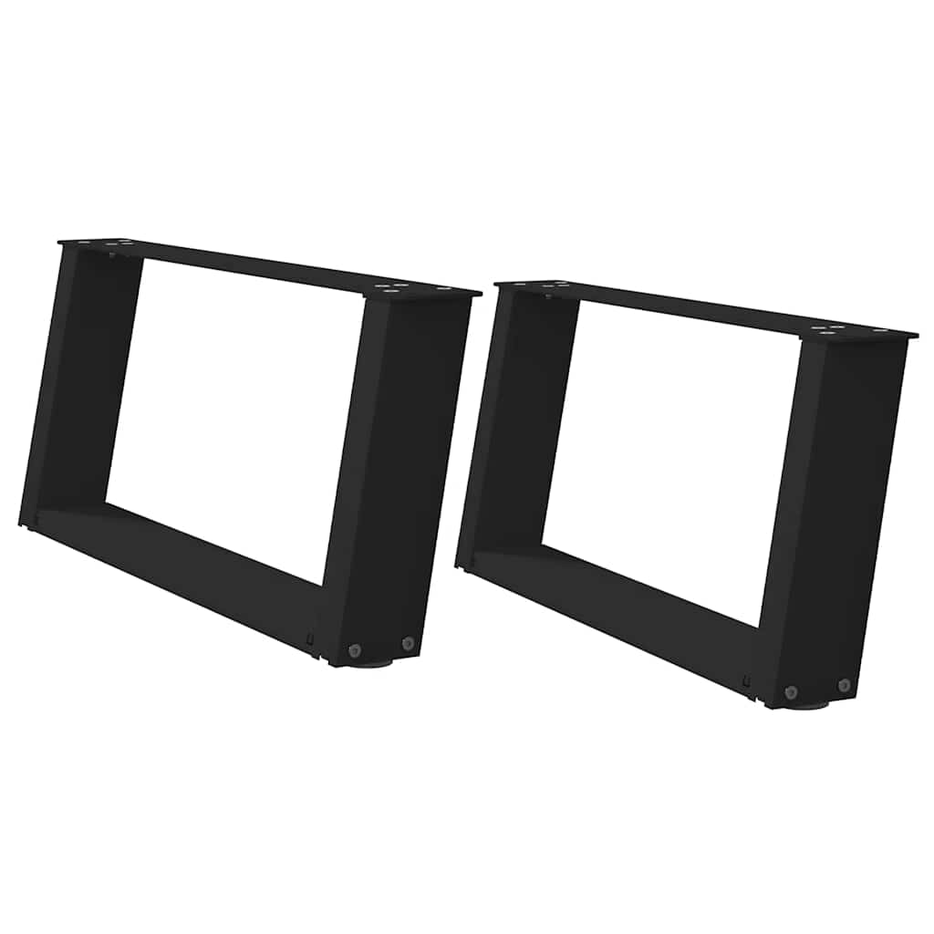 vidaXL Coffee Table Legs U-Shaped 2 pcs Black 70x(30-31) cm Steel 2