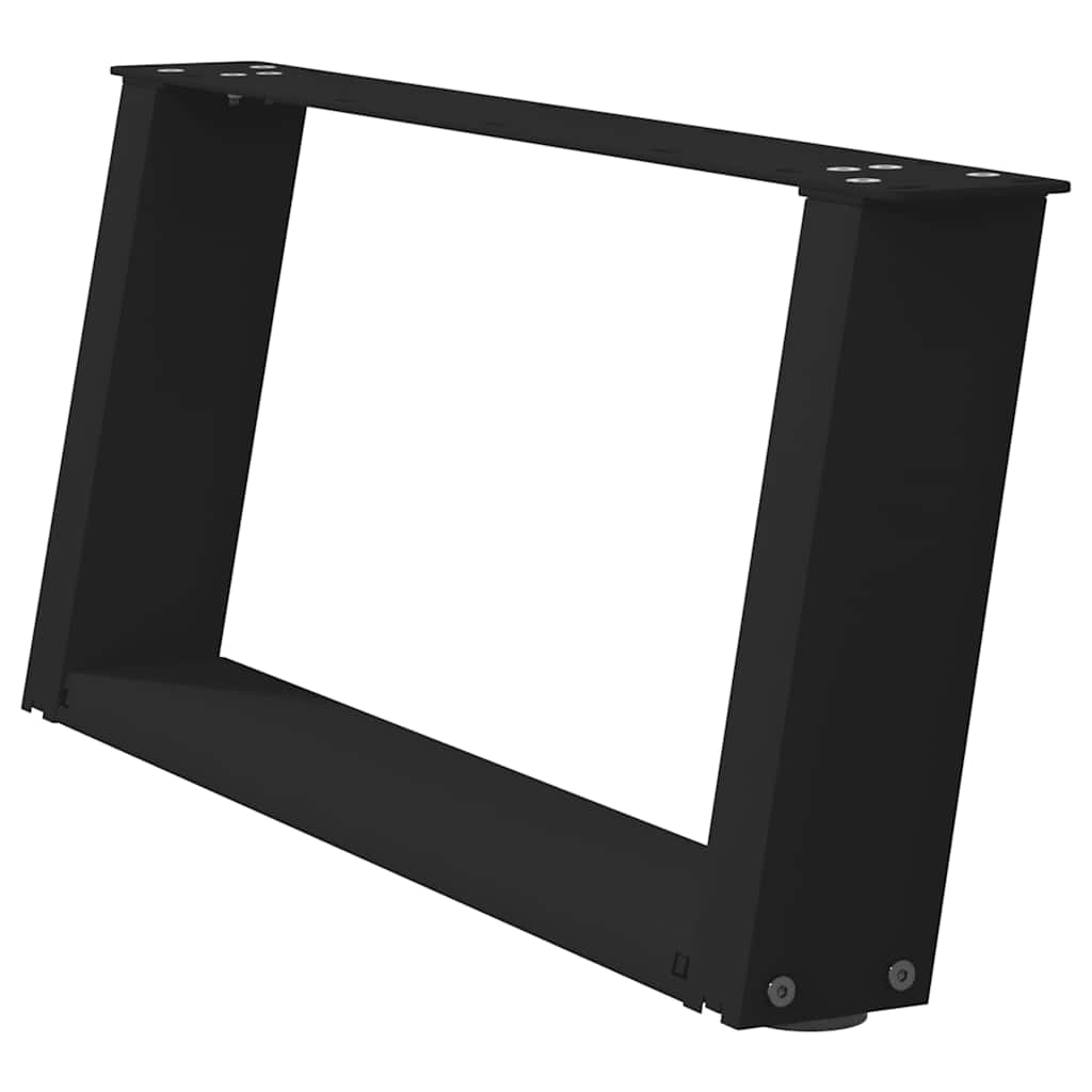 vidaXL Coffee Table Legs U-Shaped 2 pcs Black 70x(30-31) cm Steel 4