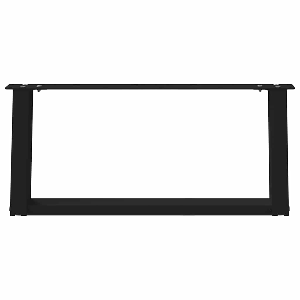 vidaXL Coffee Table Legs U-Shaped 2 pcs Black 70x(30-31) cm Steel 5