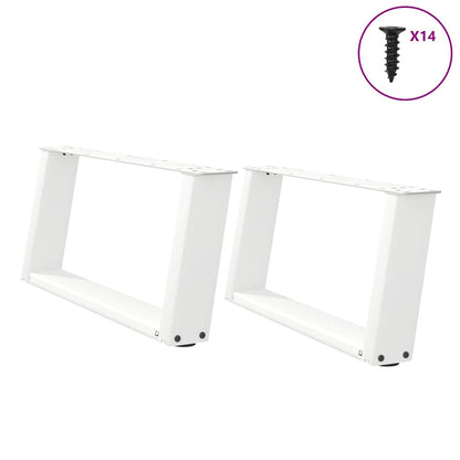 vidaXL Coffee Table Legs U-Shaped 2 pcs White 70x(30-31) cm Steel 1