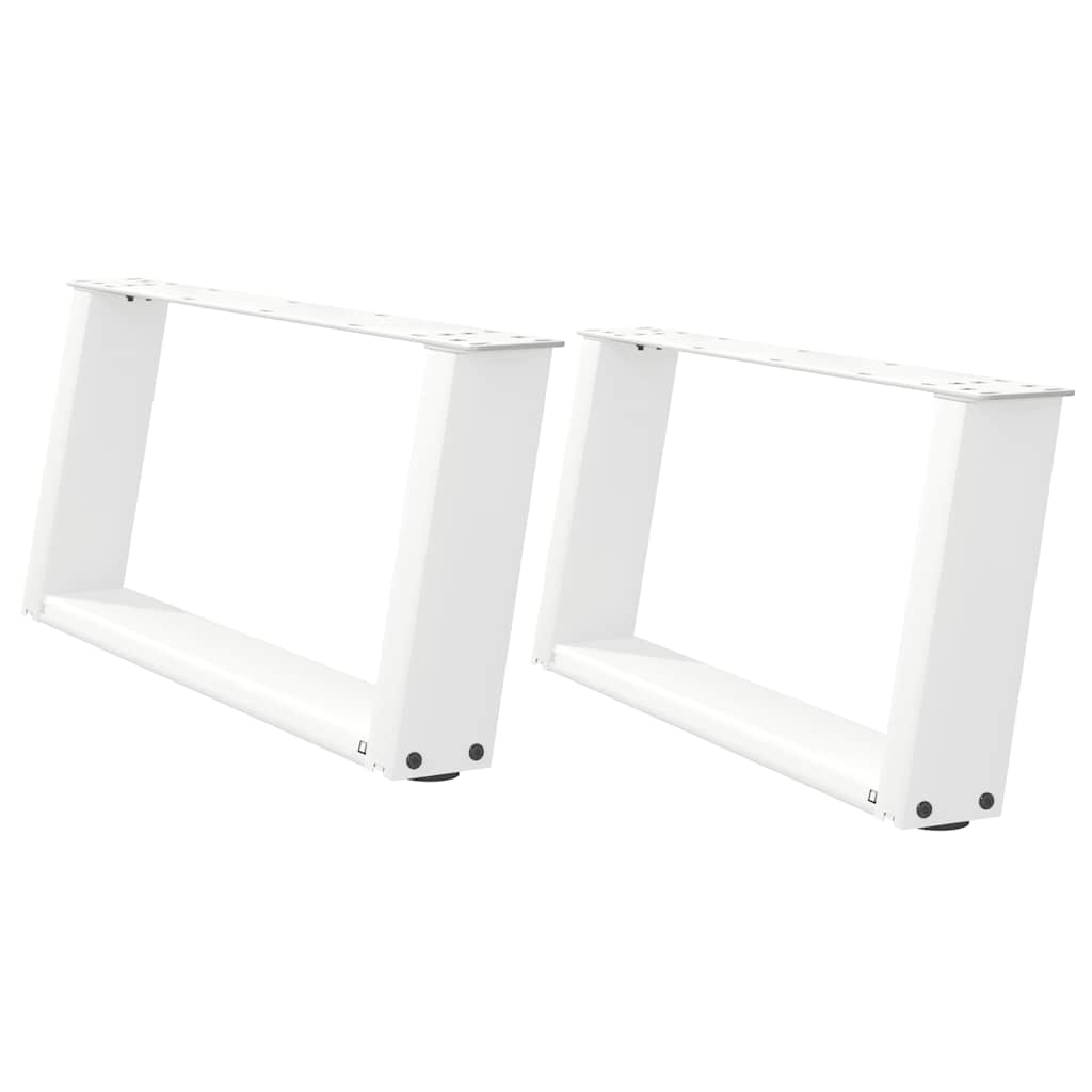vidaXL Coffee Table Legs U-Shaped 2 pcs White 70x(30-31) cm Steel 2