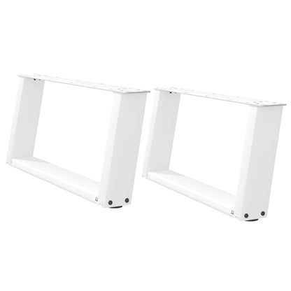 vidaXL Coffee Table Legs U-Shaped 2 pcs White 70x(30-31) cm Steel 2