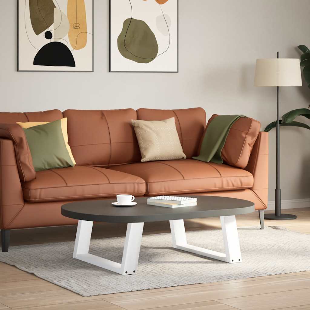 vidaXL Coffee Table Legs U-Shaped 2 pcs White 70x(30-31) cm Steel 3